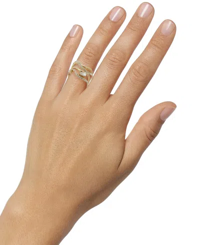 Emily In Paris Gold-tone Wavy Stone Multi Row Ring