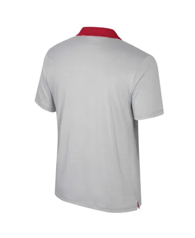 Colosseum Men's Gray Oklahoma Sooners Big Tall Tuck Striped Polo Shirt In Gray