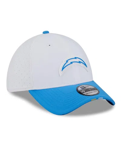 New Era Men's White/powder Blue Los Angeles Chargers 2025 Nfl Training Camp 39thirty Flex Hat