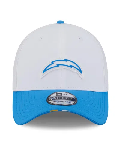 New Era Men's White/powder Blue Los Angeles Chargers 2025 Nfl Training Camp 39thirty Flex Hat