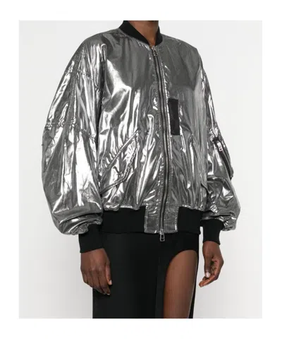 Junya Watanabe Casual Jacket With Elasticated Hem And Metallic Finish
