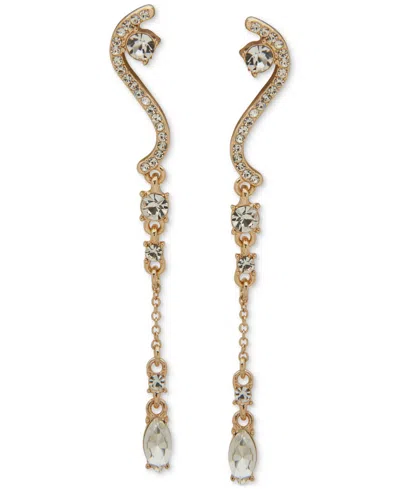 Emily In Paris Gold-tone Crystal Linear Earrings