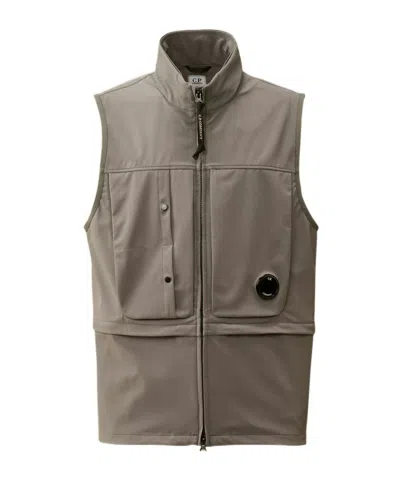 C.p. Company Shell-r Gilet In Gray