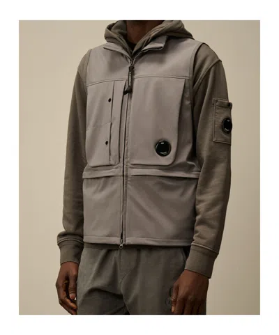 C.p. Company Shell-r Gilet In Gray
