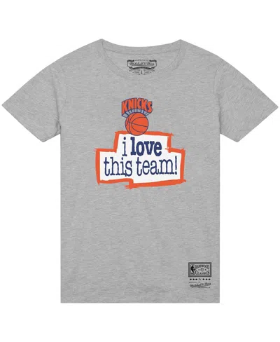 Mitchell & Ness Men's Heather Gray New York Knicks I Love This Team T-shirt In Gray