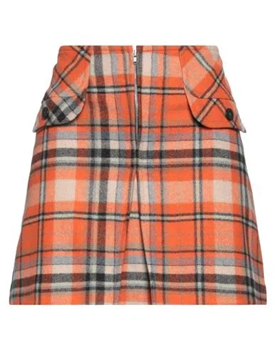 Department Five Department 5 Woman Mini Skirt Rust Size 6 Wool, Nylon