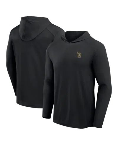 Fanatics Men's Black San Diego Padres Front Office Power Mono Long Sleeve Hoodie T-shirt In Black