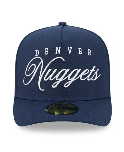 New Era Men's Navy Denver Nuggets 2025 Nba Draft A-frame 59fifty Fitted Hat