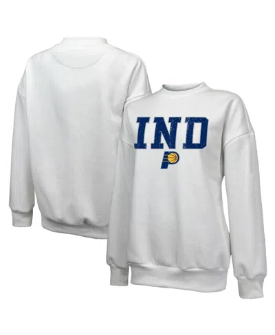 Majestic Women's White Indiana Pacers Classic Tri-blend Pullover Sweatshirt