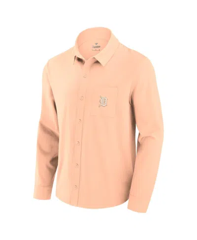 Fanatics Men'sâ Light Pink Detroit Tigers Front Office Long Sleeve Button-up Shirt In Pink