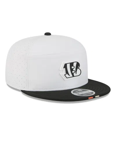 New Era Men's White/black Cincinnati Bengals 2025 Nfl Training Camp Split Panel 9fifty Snapback Hat