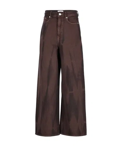 Ganni Denim Trousers With Belt Loops