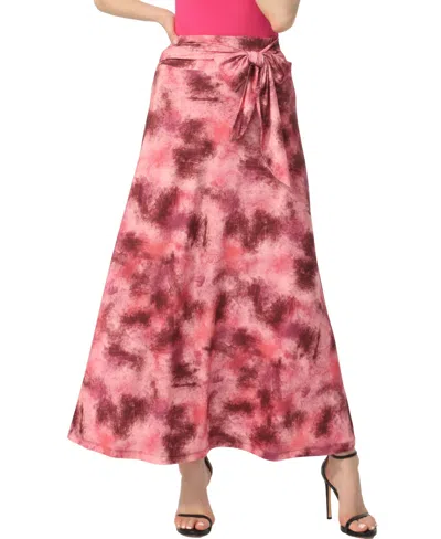 Kimi & Kai Women's Belted Pull On Maxi Skirt