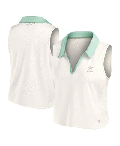 Fanatics Women's Cream Dallas Cowboys Studio Wellness V-neck Tank Top