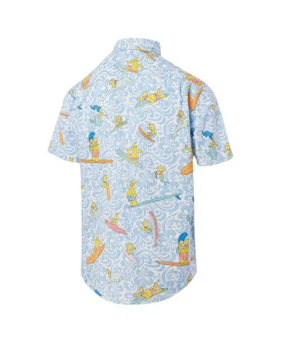 Reyn Spooner Men's Light Blue The Simpsons Cowabunga Tailored Button-down Shirt In Blue