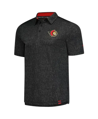 Fanatics Men's Black Ottawa Senators Authentic Pro Jacquard Polo Shirt In Black