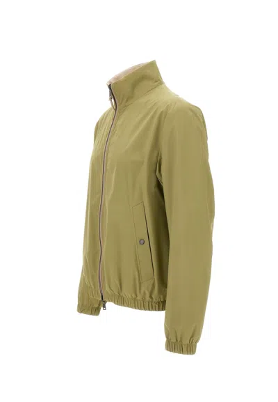 Hugo Boss Reversible Jacket With Elastic Cuffs And Collar In Green