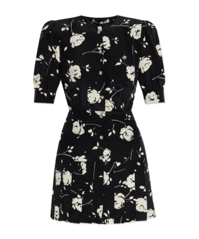 Alessandra Rich Rose-print Mini Dress In Multi