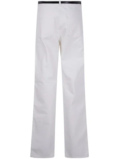Elisabetta Franchi Jeans With Contrast Band In Neutral