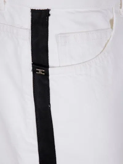 Elisabetta Franchi Jeans With Contrast Band In Neutral