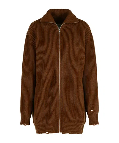 Mm6 Maison Margiela Mm6 By Maison Margiela Brown Virgin Wool Sweater