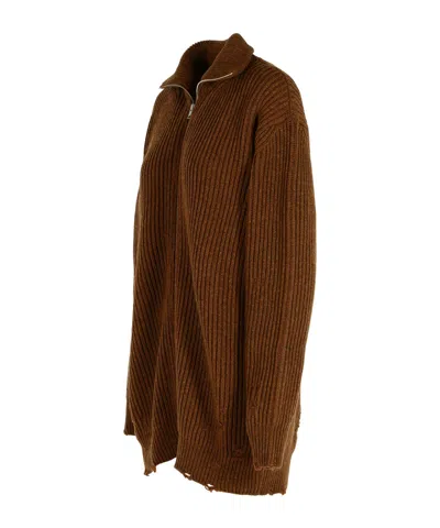 Mm6 Maison Margiela Mm6 By Maison Margiela Brown Virgin Wool Sweater