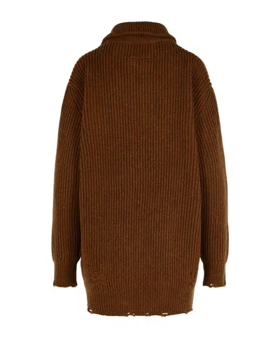 Mm6 Maison Margiela Mm6 By Maison Margiela Brown Virgin Wool Sweater