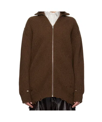 Mm6 Maison Margiela Mm6 By Maison Margiela Brown Virgin Wool Sweater