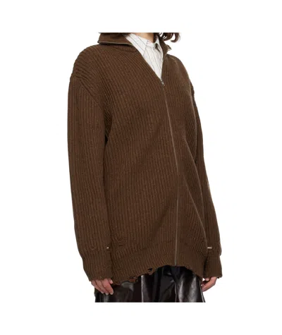 Mm6 Maison Margiela Mm6 By Maison Margiela Brown Virgin Wool Sweater