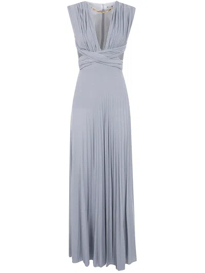 Elisabetta Franchi Red Carpet Lurex Jersey Dress In Gray