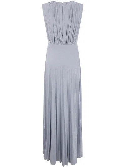 Elisabetta Franchi Red Carpet Lurex Jersey Dress In Gray