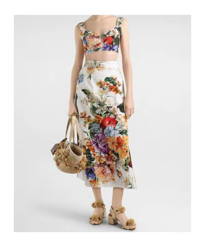 Dolce & Gabbana Floral-print Midi Skirt