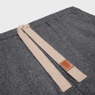 Celine Drawstring Trousers In Cashmere Flannel In Gray