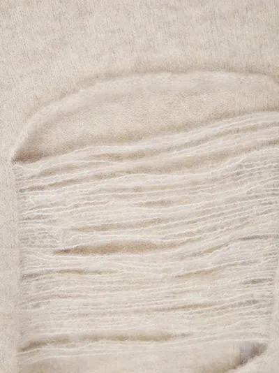 Rick Owens Gray Concordians Ls Sweater In Neutral