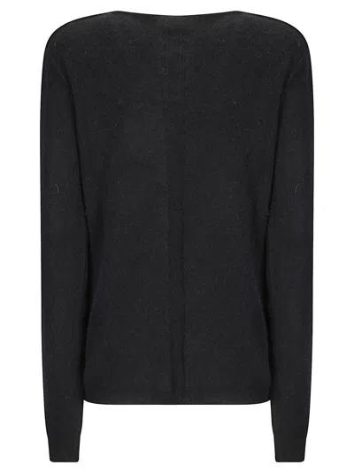 Rick Owens Ribbed-panel Long-sleeve Sweater In Black