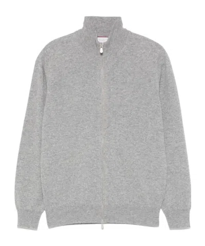 Brunello Cucinelli Men Zip-front Cardigan In Gray