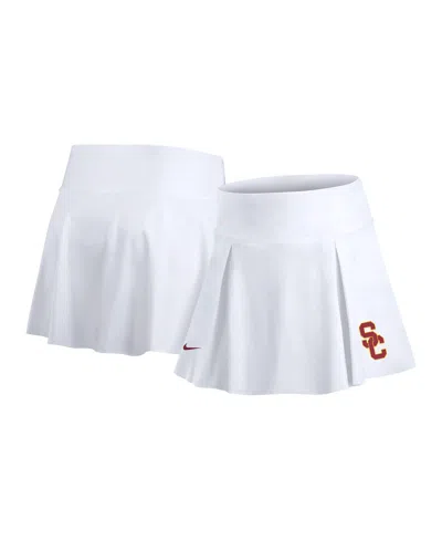 Nike Women's White Usc Trojans Club Performance Tennis Skirt With Shorts