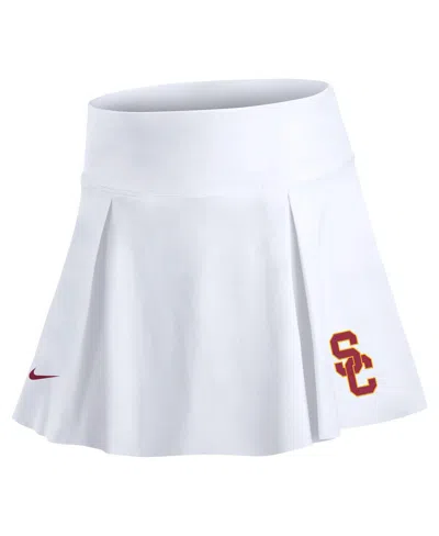 Nike Women's White Usc Trojans Club Performance Tennis Skirt With Shorts