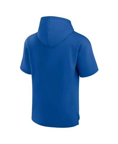 Fanatics Men's And Women's Royal New York Giants Elements Ready Short Sleeve Pullover Hoodie In Blue