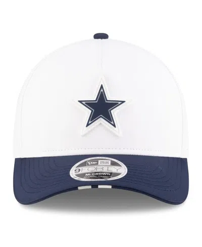 New Era Men's White/navy Dallas Cowboys 2025 Nfl Training Camp A-frame 9forty Adjustable Hat