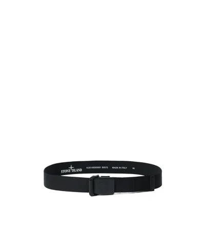 Stone Island Belt With Debossed Buckle And Leather Detail