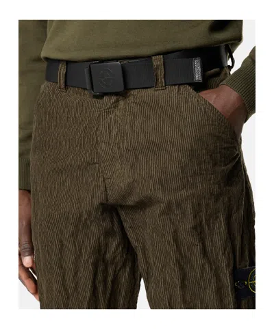 Stone Island Belt With Debossed Buckle And Leather Detail