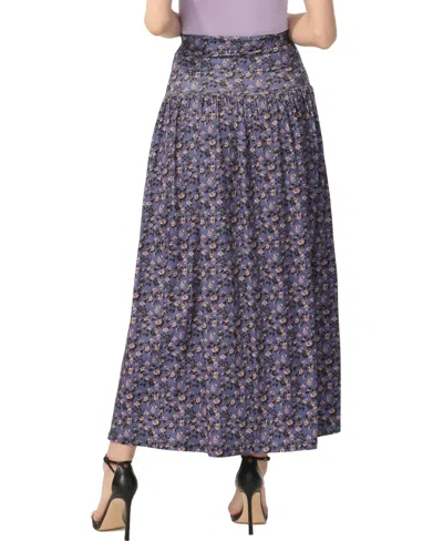 Kimi & Kai Tiered Maxi Skirt In Blue