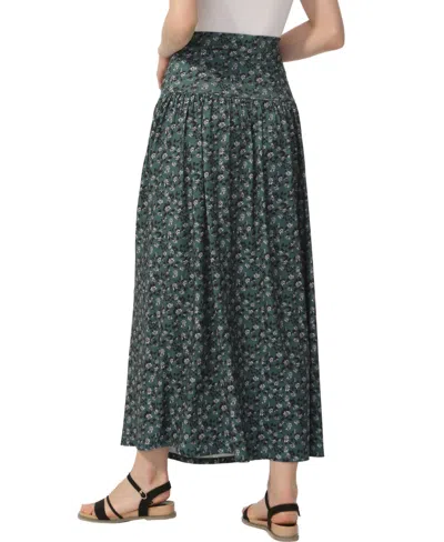 Kimi & Kai Women's Tiered Pull On Maxi Skirt In Green
