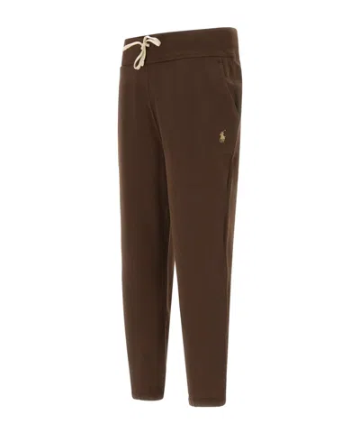 Polo Ralph Lauren Brown Jogger Pants In Cotton Blend In Brown