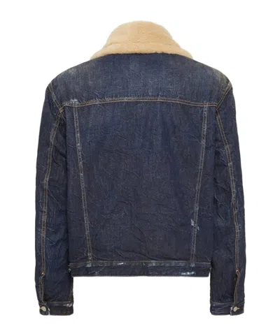 Dsquared2 Long Sleeve Casual Jacket In Blue