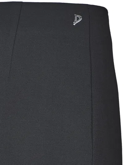 Dondup Tailored Wrap Skirt With Smooth Finish And Discreet Logo In Black