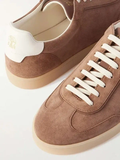 Brunello Cucinelli Round Toe Low-top Casual Shoes In Brown