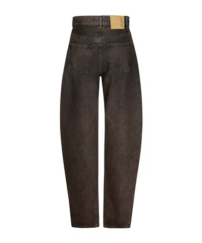 Haikure Relaxed-fit High-waist Jeans With Vintage Wash Effect In Black