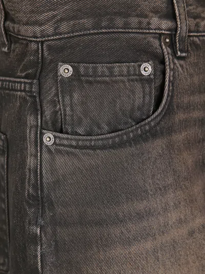 Haikure Relaxed-fit High-waist Jeans With Vintage Wash Effect In Black